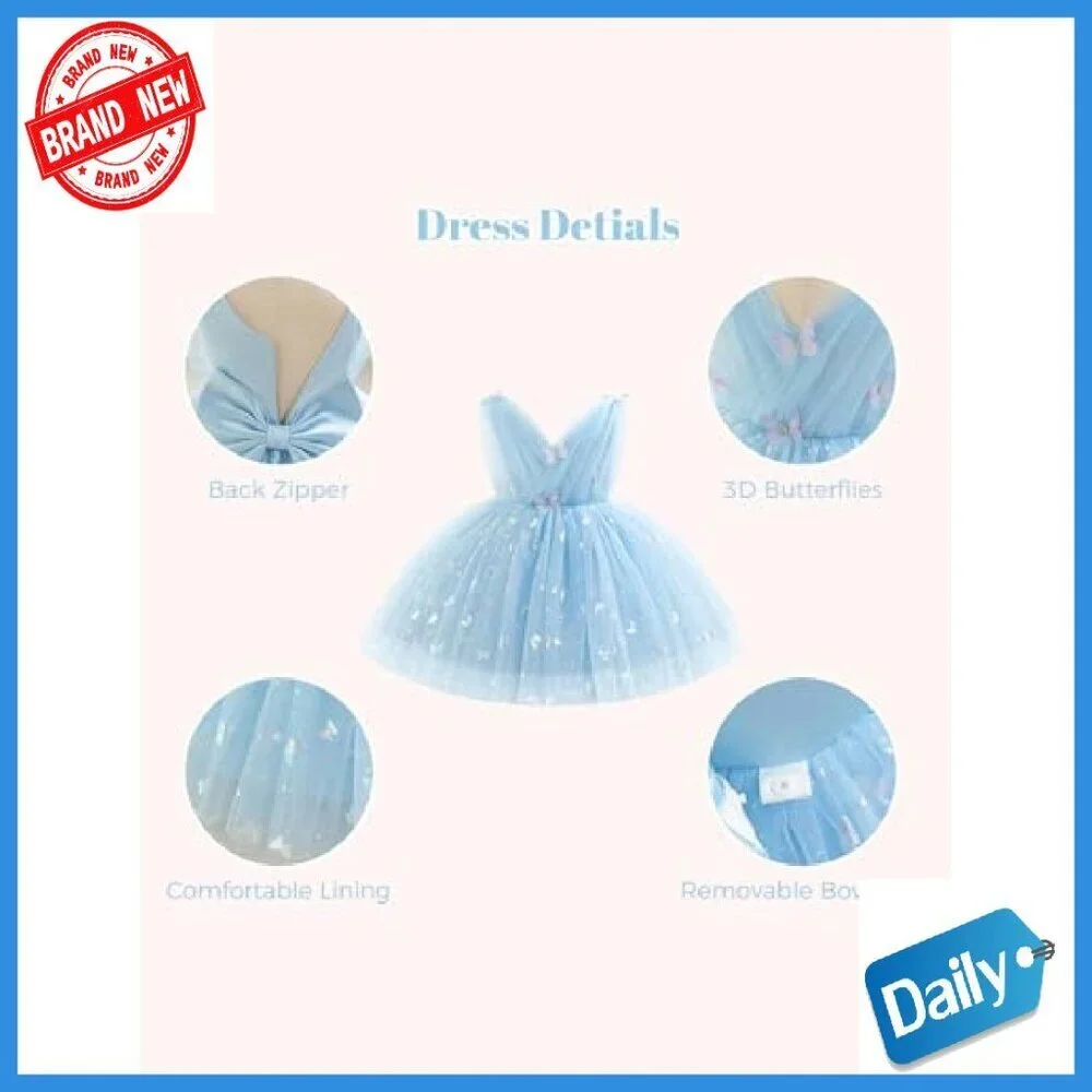 Sparkly Tulle Butterfly Princess Dress Tutu Party Dress Girls 12M-5Y